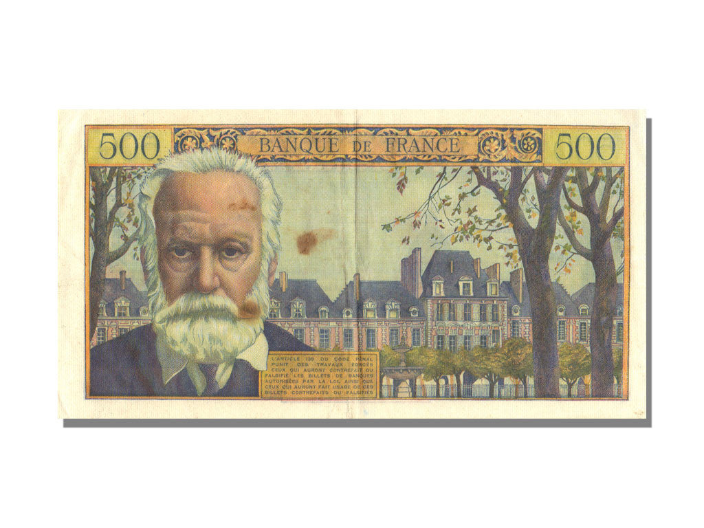 Banknot, Francja, 500 Francs, Victor Hugo, 1958, 1958-10-30, AU(50-53)