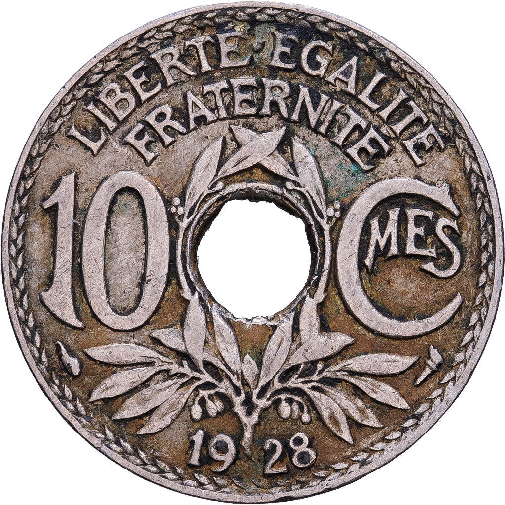 Frankreich, 10 Centimes, Lindauer, 1928, Kupfer-Nickel, SS, KM:866a