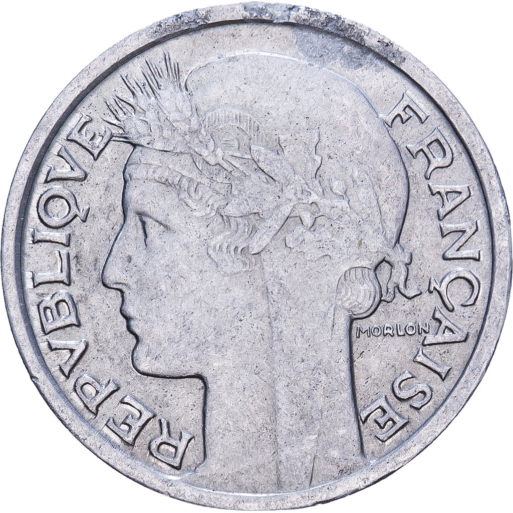 Francja, 50 Centimes, Morlon, 1947, Beaumont - Le Roger, Aluminium, EF(40-45)