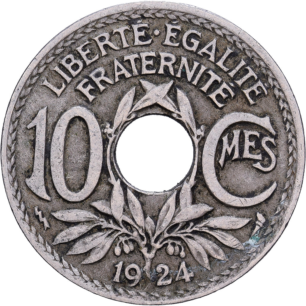 Francia, 10 Centimes, Lindauer, 1924, Cobre - níquel, MBC, KM:866a