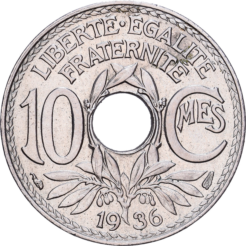 Frankreich, 10 Centimes, Lindauer, 1936, Kupfer-Nickel, VZ, KM:866a