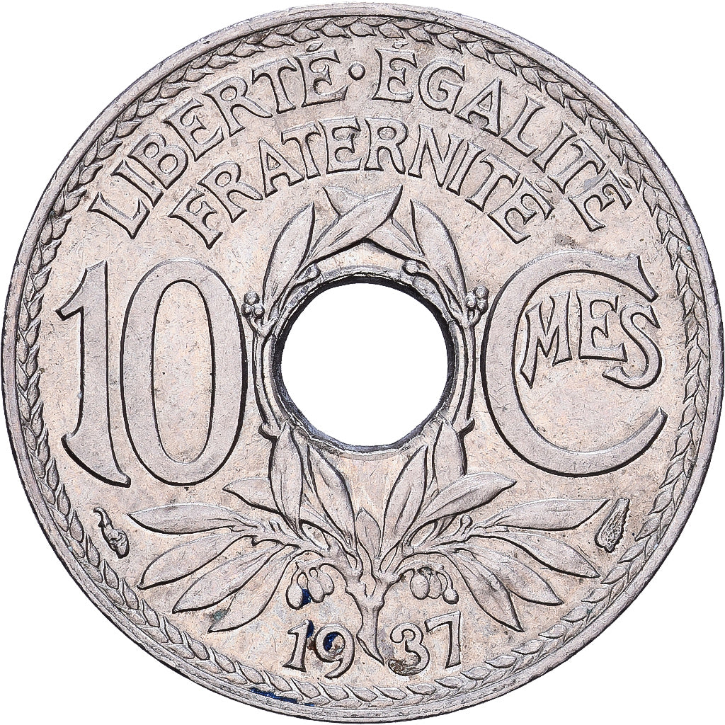 Frankreich, 10 Centimes, Lindauer, 1937, Kupfer-Nickel, VZ, KM:866a