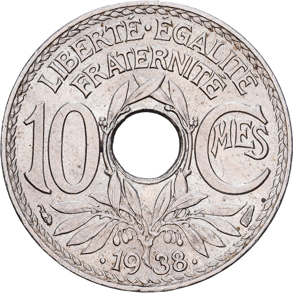 Frankreich, 10 Centimes, Lindauer, 1938, Kupfer-Nickel, VZ, KM:866a
