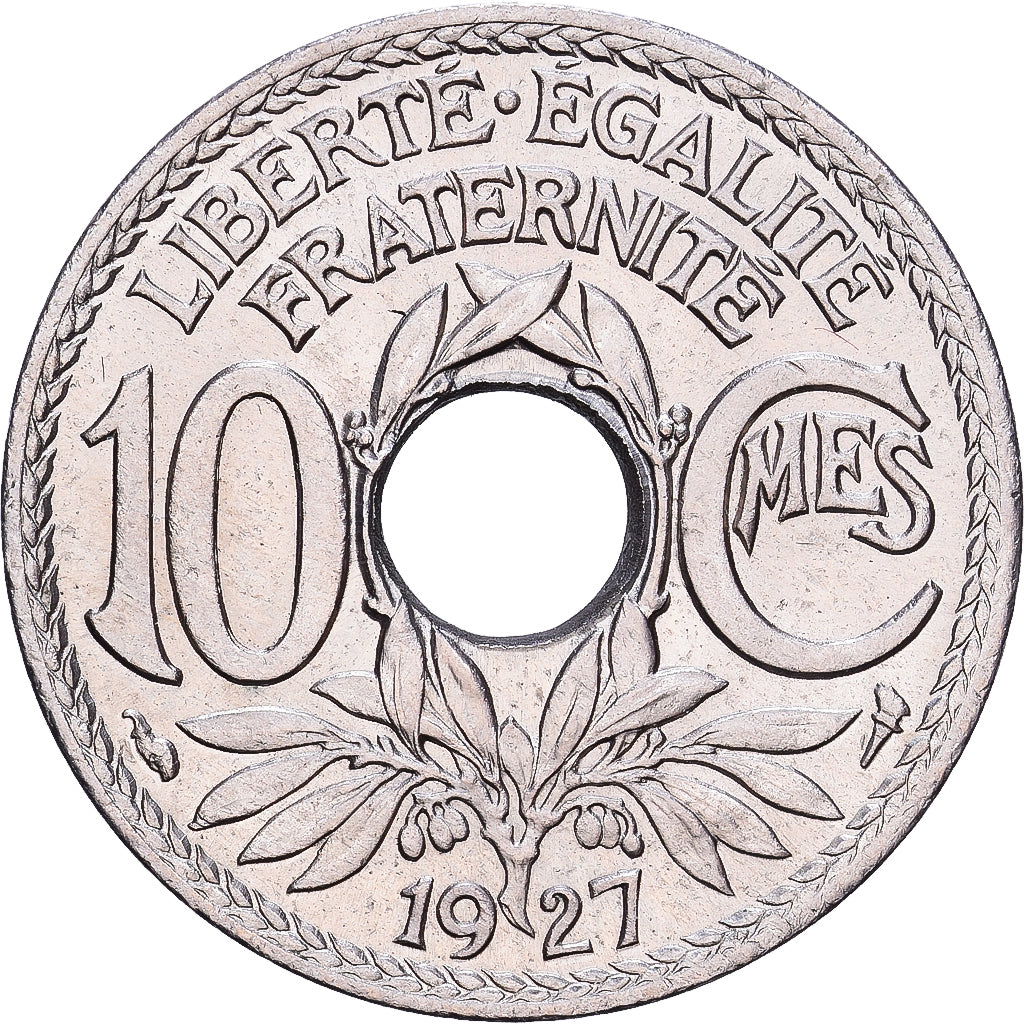 Frankrijk, 10 Centimes, Lindauer, 1927, Cupro-nikkel, PR, KM:866a