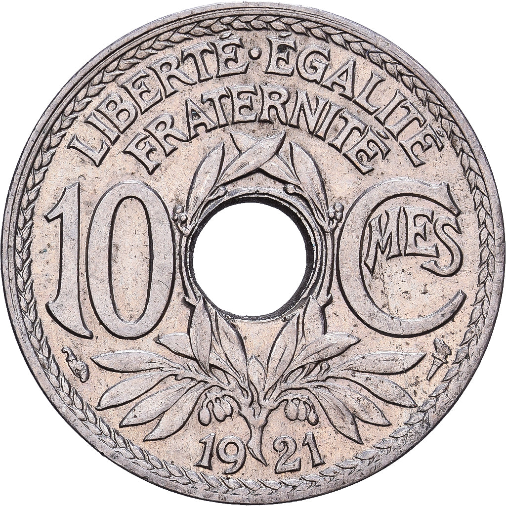 Frankreich, 10 Centimes, Lindauer, 1921, Kupfer-Nickel, SS+, KM:866a