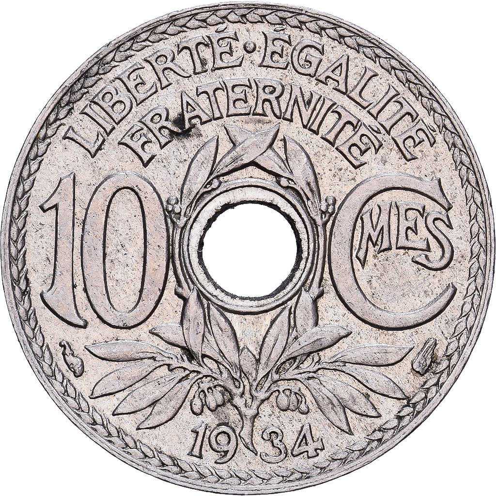 Francia, 10 Centimes, Lindauer, 1934, Cobre - níquel, MBC+, KM:866a