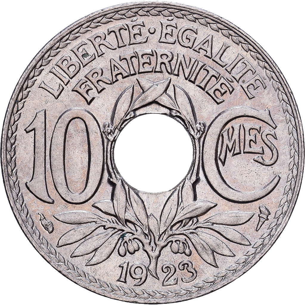 França, 10 Centimes, Lindauer, 1923, Cobre-níquel, AU(55-58), KM:866a