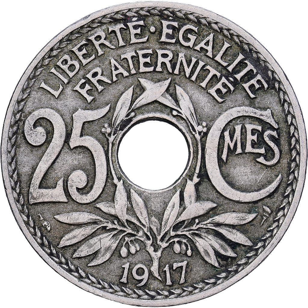 France, 25 Centimes, Lindauer, 1917, Cupro-nickel, TTB, KM:867a