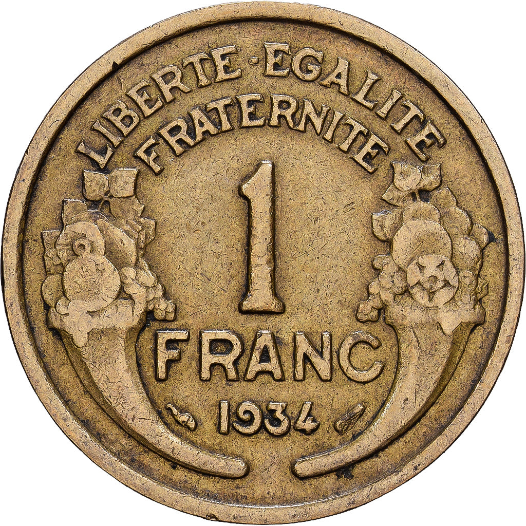 França, Franc, Morlon, 1934, Alumínio-Bronze, EF(40-45), KM:885