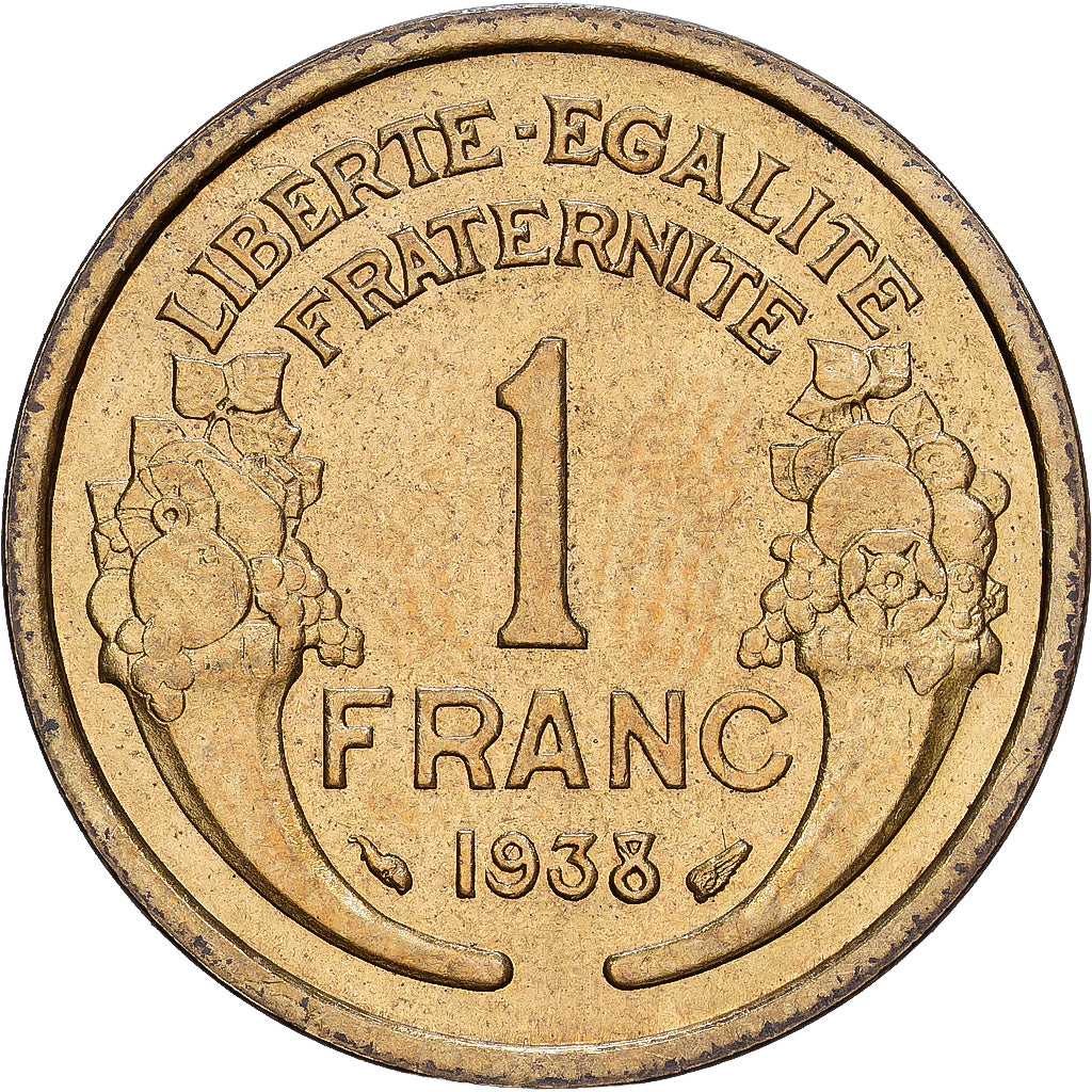 França, Franc, Morlon, 1938, Alumínio-Bronze, AU(50-53), KM:885