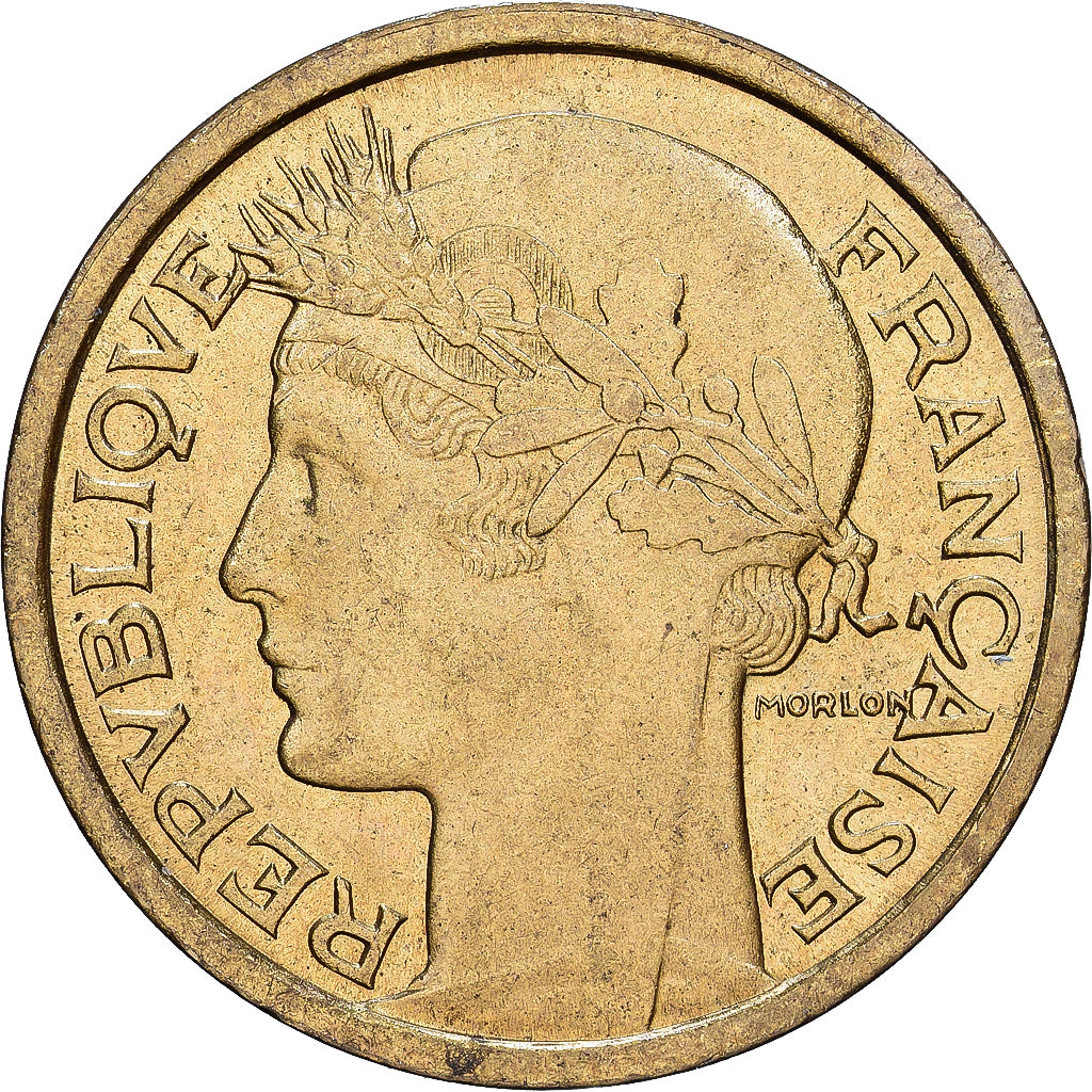 França, Franc, Morlon, 1938, Alumínio-Bronze, AU(55-58), KM:885