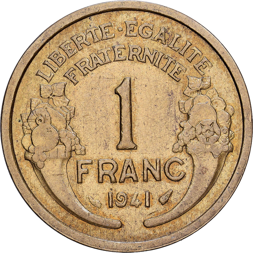France, Franc, Morlon, 1941, Aluminum-Bronze, EF(40-45), KM:885