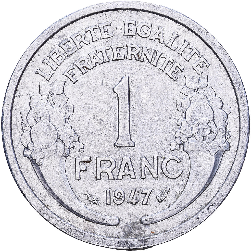 France, Franc, Morlon, 1947, Aluminum, AU(50-53), KM:885a.1