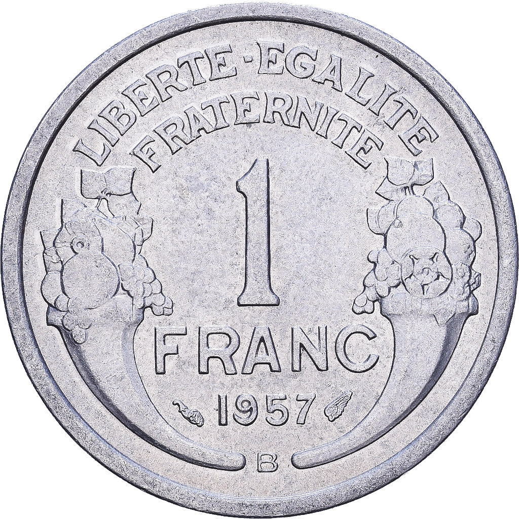 France, Franc, Morlon, 1957, Beaumont - Le Roger, Aluminum, EF(40-45), KM:885a.2