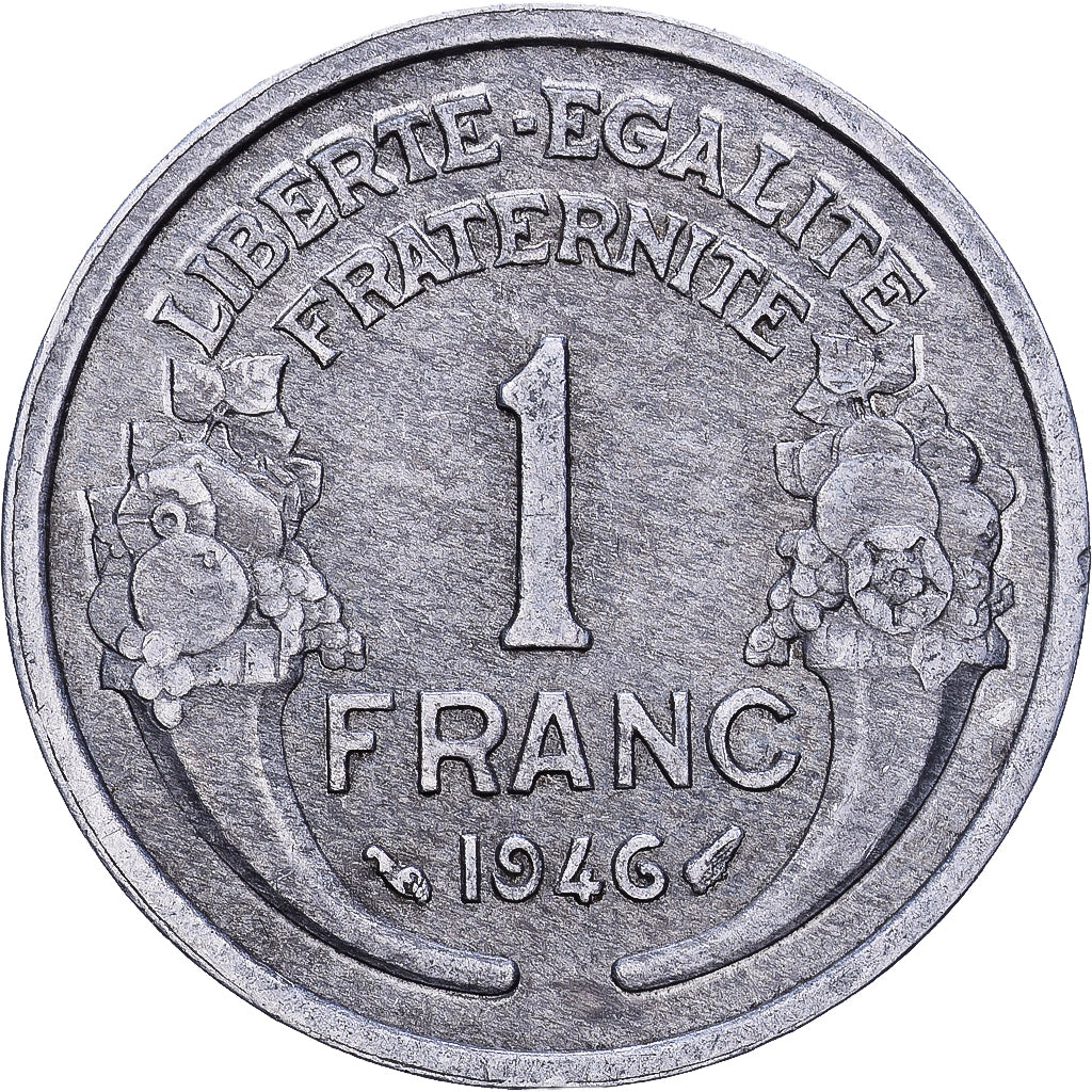 Francja, Franc, Morlon, 1946, Aluminium, VF(30-35), KM:885a.1