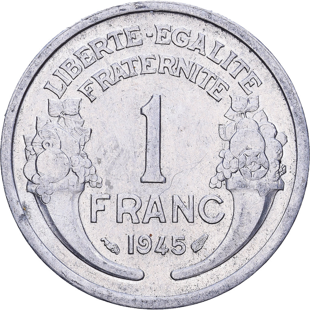 Francia, Franc, Morlon, 1945, Aluminio, MBC, KM:885a.1