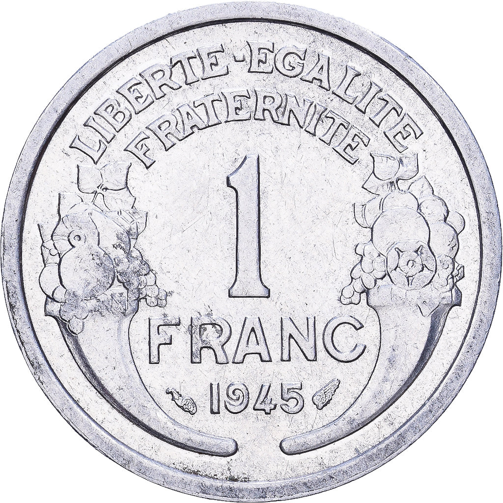 Francja, Franc, Morlon, 1945, Aluminium, AU(50-53), KM:885a.1