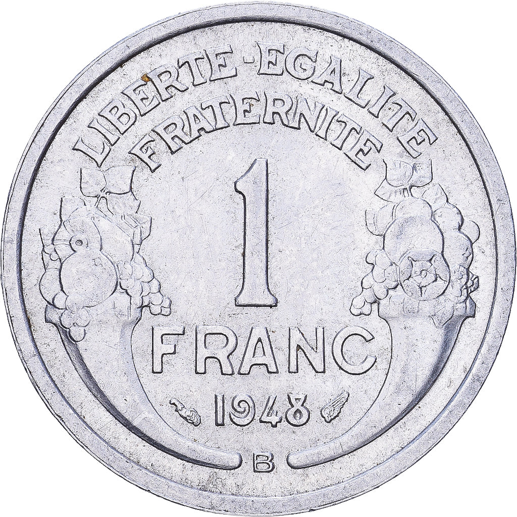 France, Franc, Morlon, 1948, Beaumont - Le Roger, Aluminum, AU(50-53), KM:885a.2
