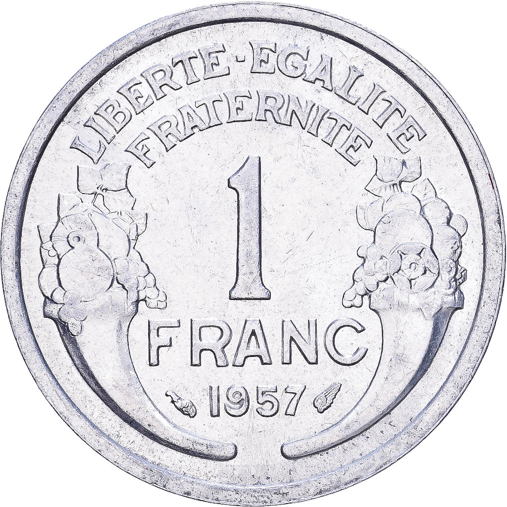 Francja, Franc, Morlon, 1957, Aluminium, AU(50-53), KM:885a.1