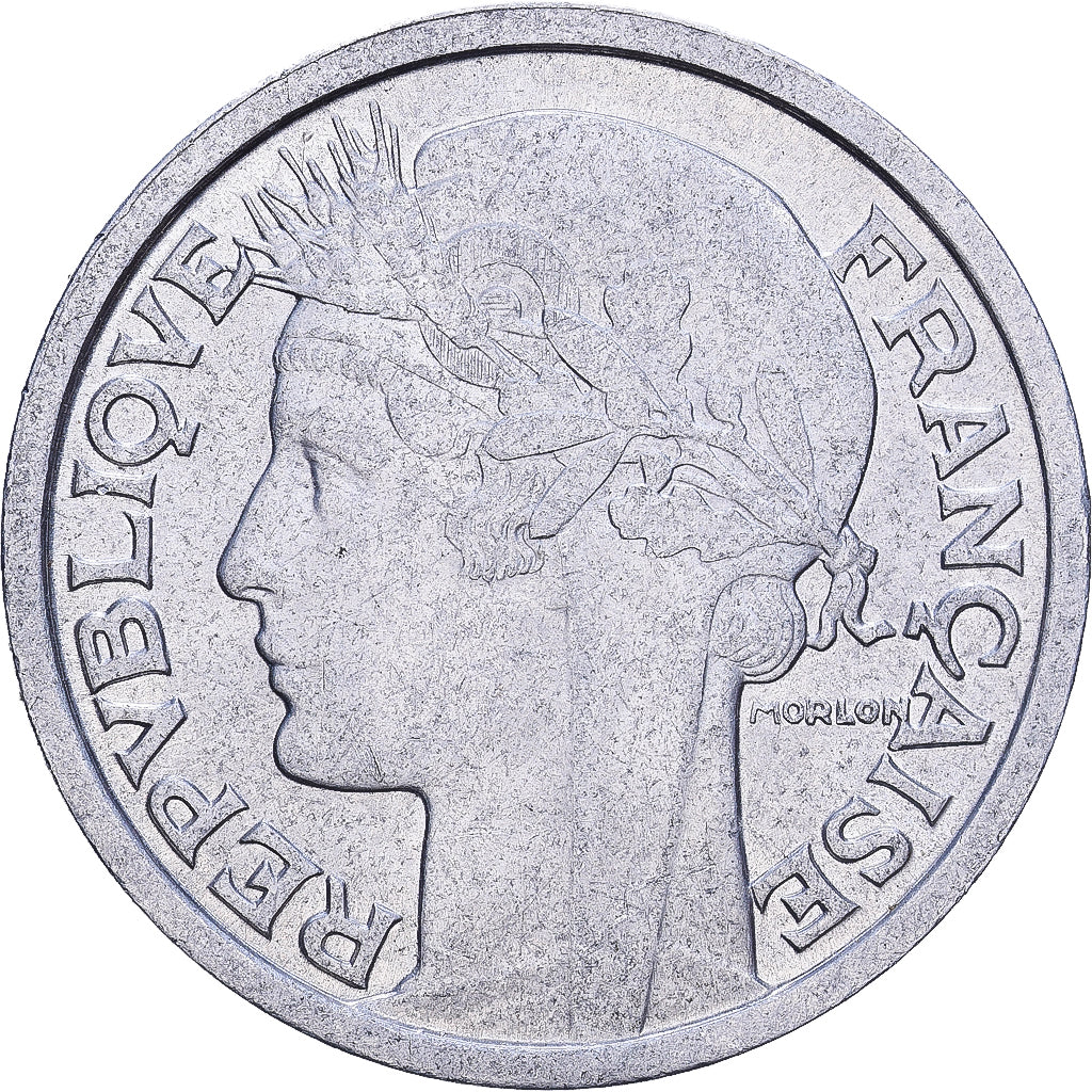 France, 2 Francs, Morlon, 1947, Aluminum, EF(40-45), KM:886a.1