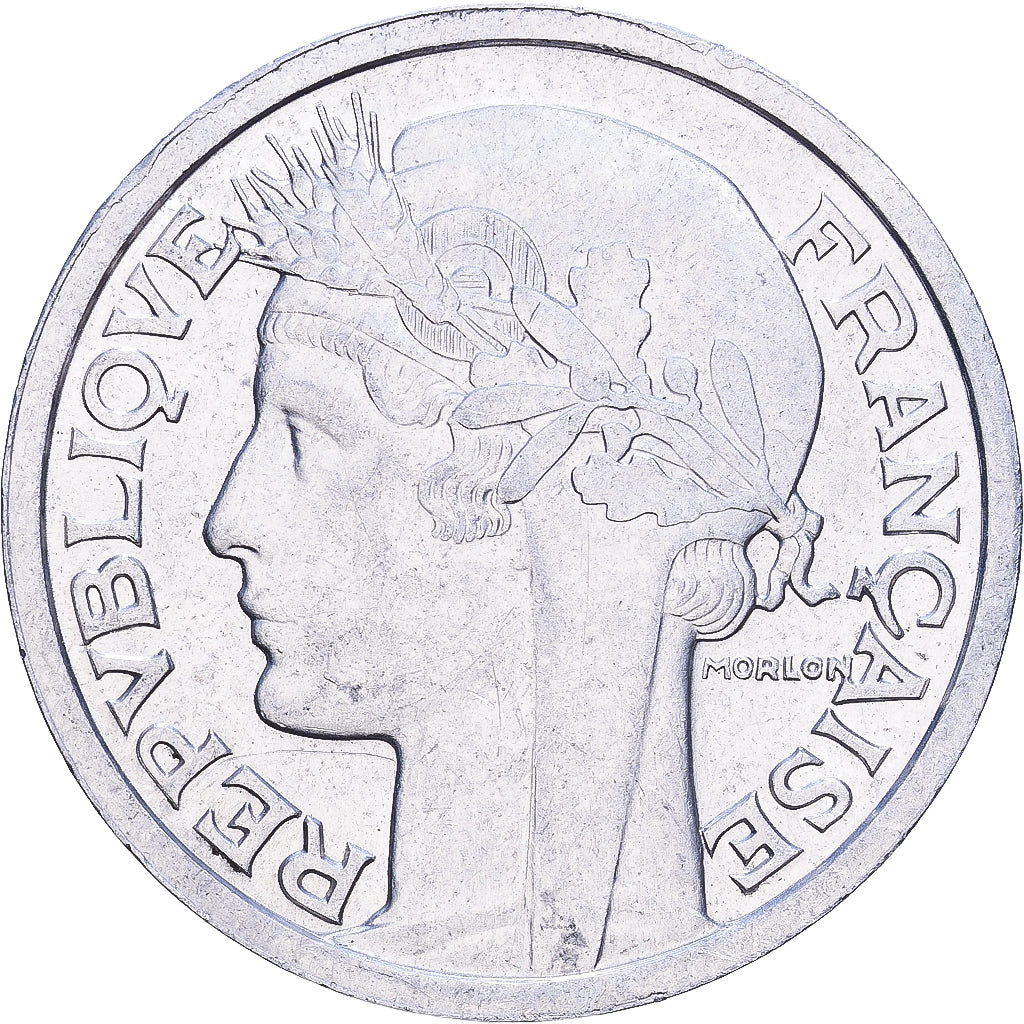 Francja, 2 Francs, Morlon, 1947, Aluminium, EF(40-45), KM:886a.1