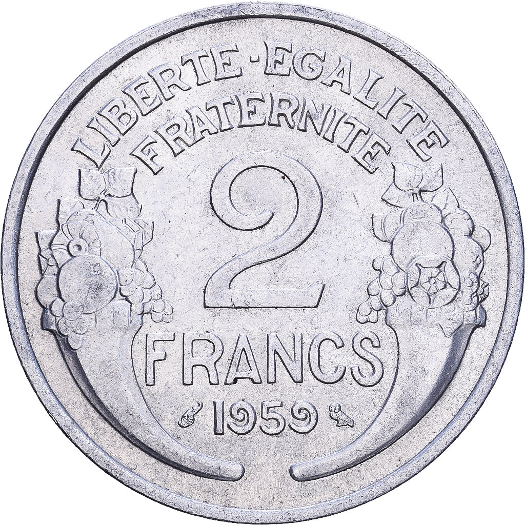 Frankreich, 2 Francs, Morlon, 1959, Aluminium, SS, KM:886a.1