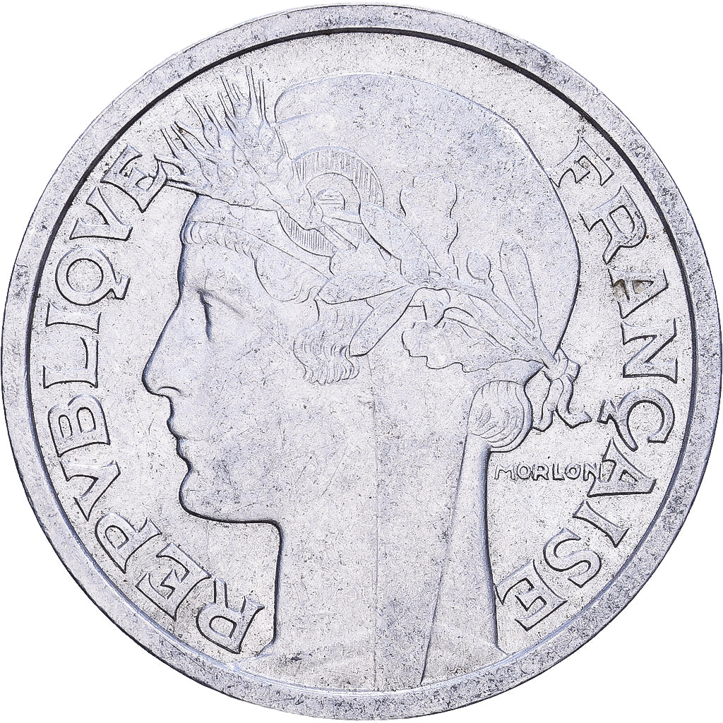 France, 2 Francs, Morlon, 1948, Aluminum, EF(40-45), KM:886a.1