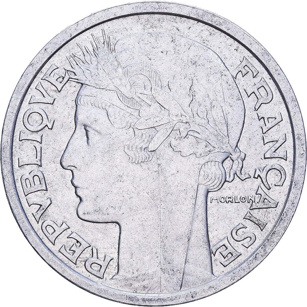France, 2 Francs, Morlon, 1948, Aluminum, AU(50-53), KM:886a.1