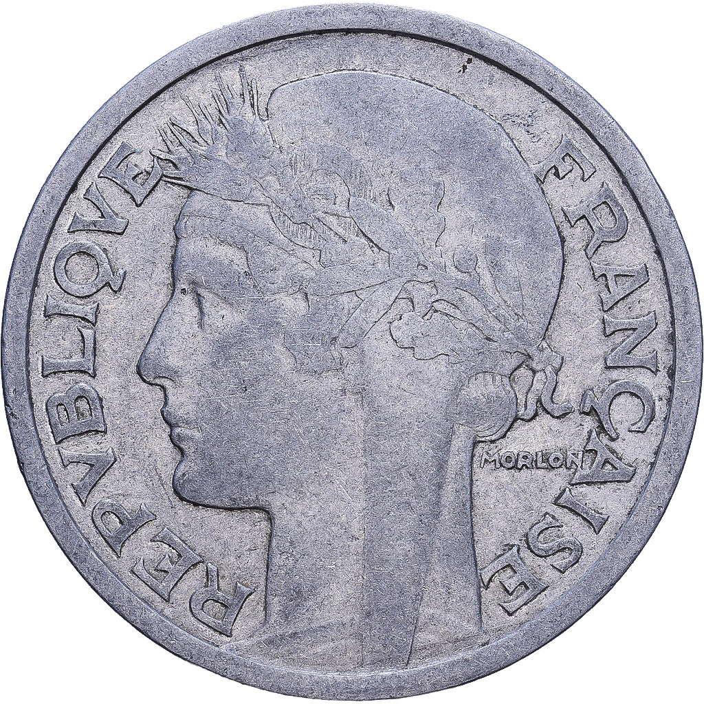 Frankrijk, 2 Francs, Morlon, 1946, Aluminium, ZF, KM:886a.1