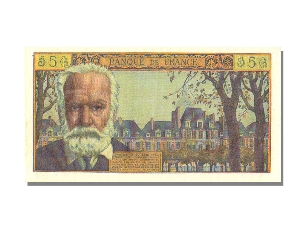 Banknote, France, 5 Nouveaux Francs, 5 NF 1959-1965 ''Victor Hugo'', 1962