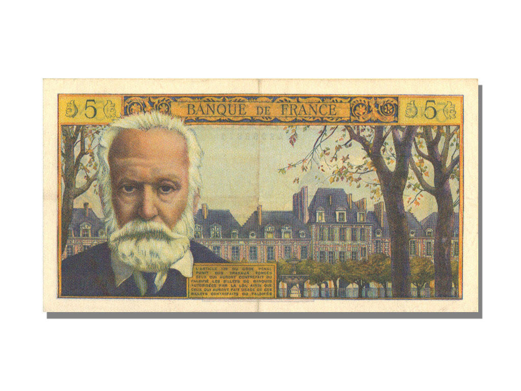 Banknote, France, 5 Nouveaux Francs, 5 NF 1959-1965 ''Victor Hugo'', 1965