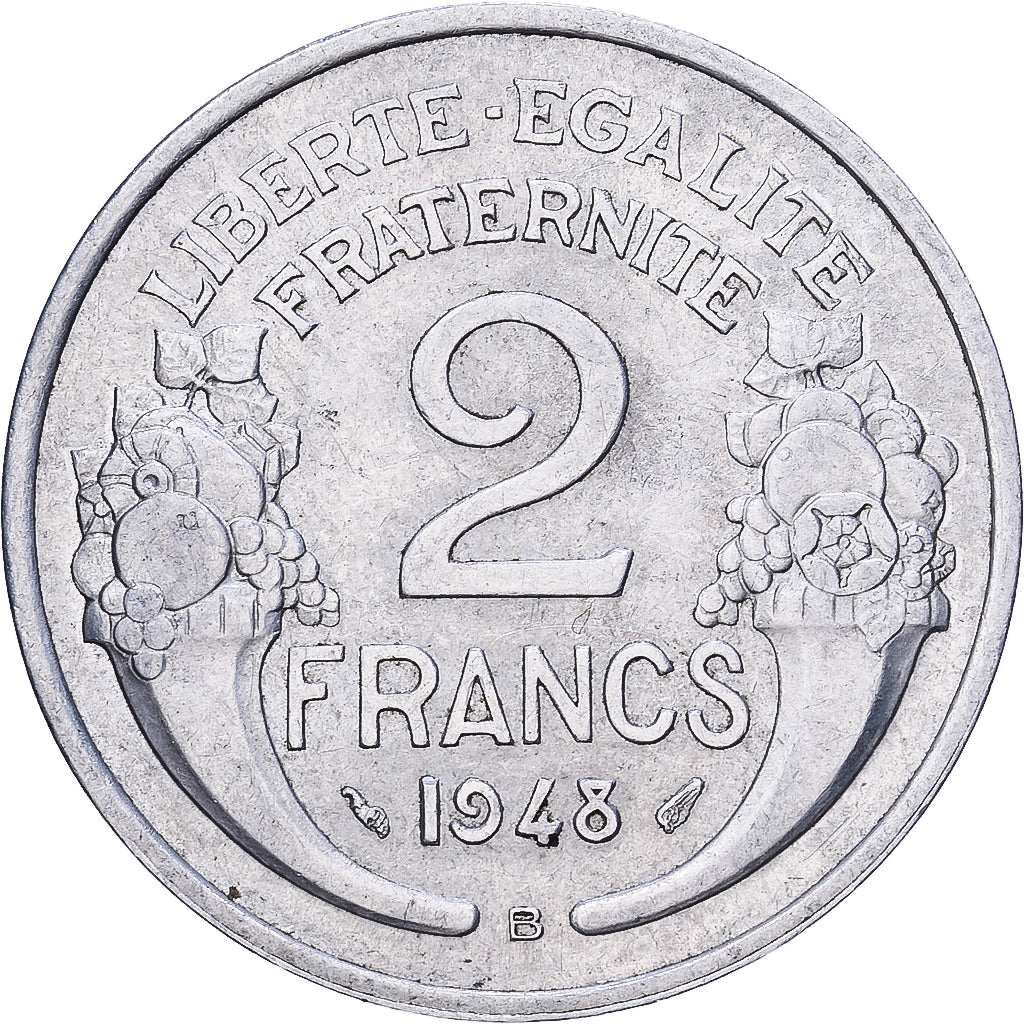 France, 2 Francs, Morlon, 1948, Beaumont - Le Roger, Aluminium, TTB, KM:886a.2