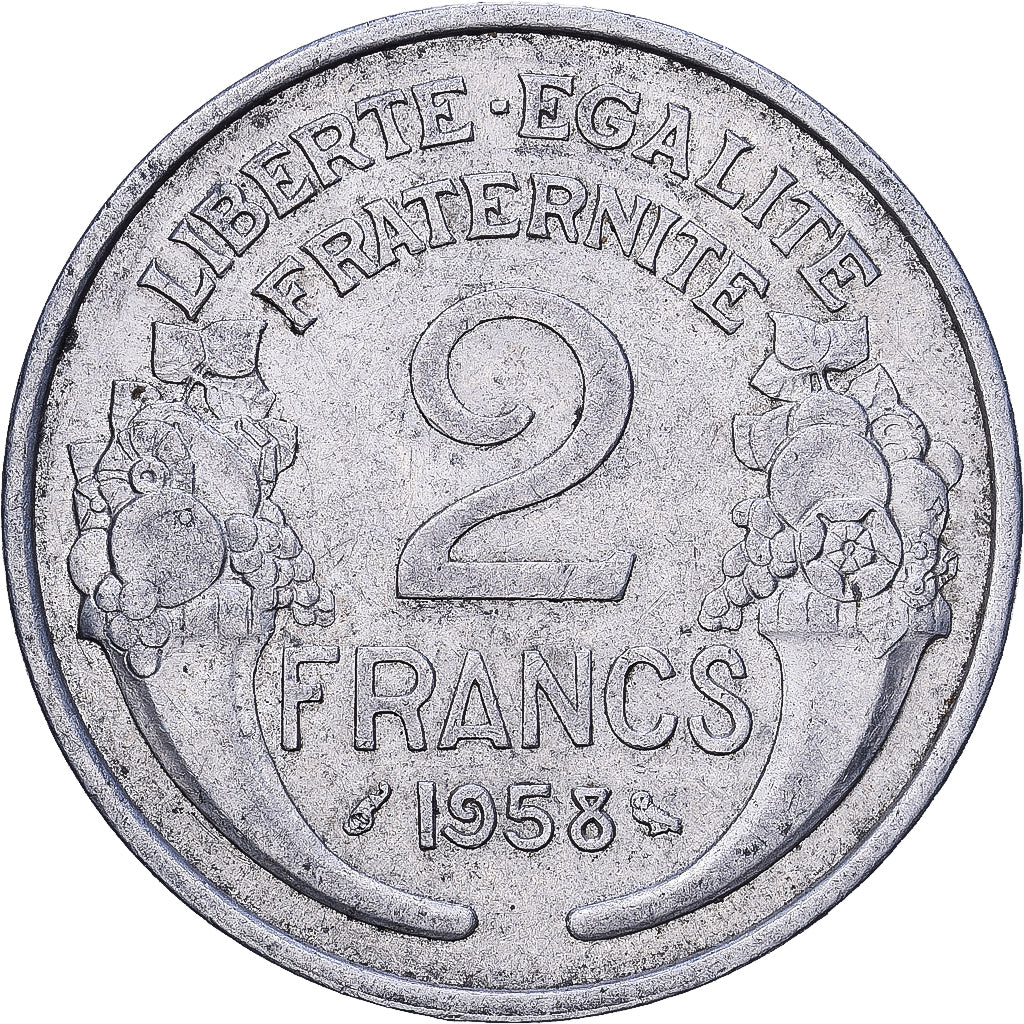 France, 2 Francs, Morlon, 1958, Aluminium, TTB, KM:886a.1