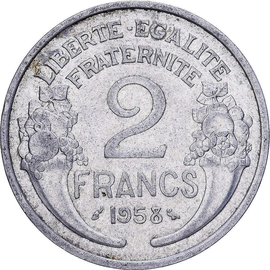 France, 2 Francs, Morlon, 1958, Aluminium, TB+, KM:886a.1