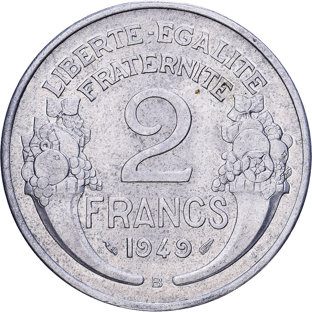 France, 2 Francs, Morlon, 1949, Beaumont - Le Roger, Aluminium, TTB, KM:886a.2