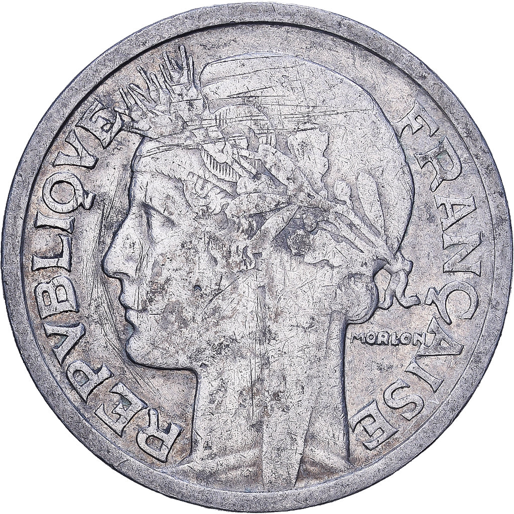 France, 2 Francs, Morlon, 1945, Beaumont - Le Roger, Aluminium, TTB, KM:886a.2