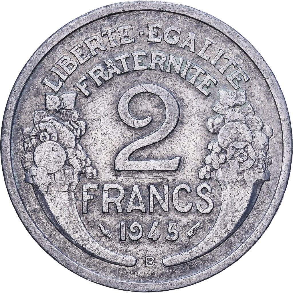 France, 2 Francs, Morlon, 1945, Beaumont - Le Roger, Aluminium, TTB, KM:886a.2