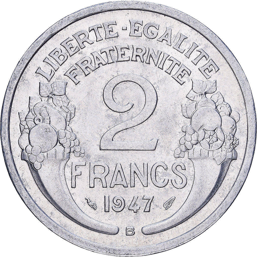 France, 2 Francs, Morlon, 1947, Beaumont - Le Roger, Aluminium, TTB, KM:886a.2