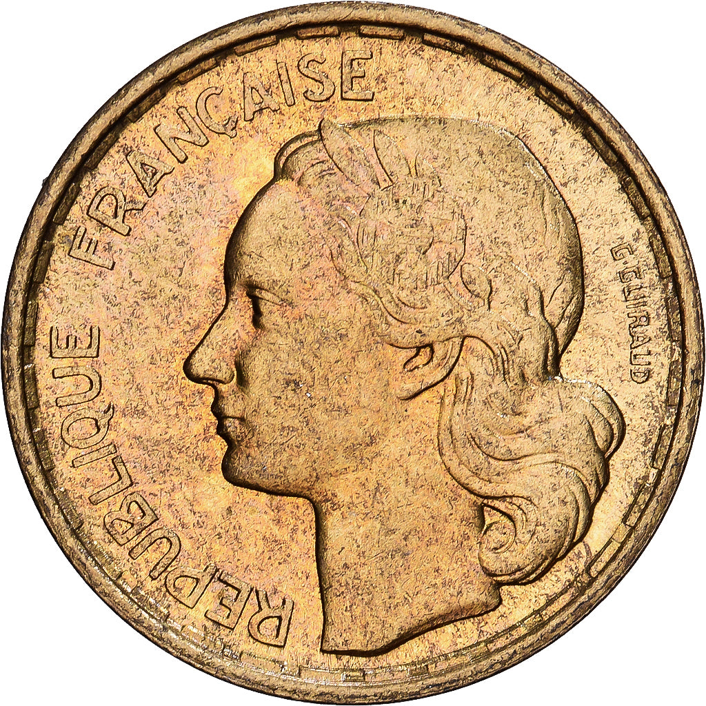 Francia, 10 Francs, Guiraud, 1958, Paris, Alluminio-bronzo, BB+, KM:915.1