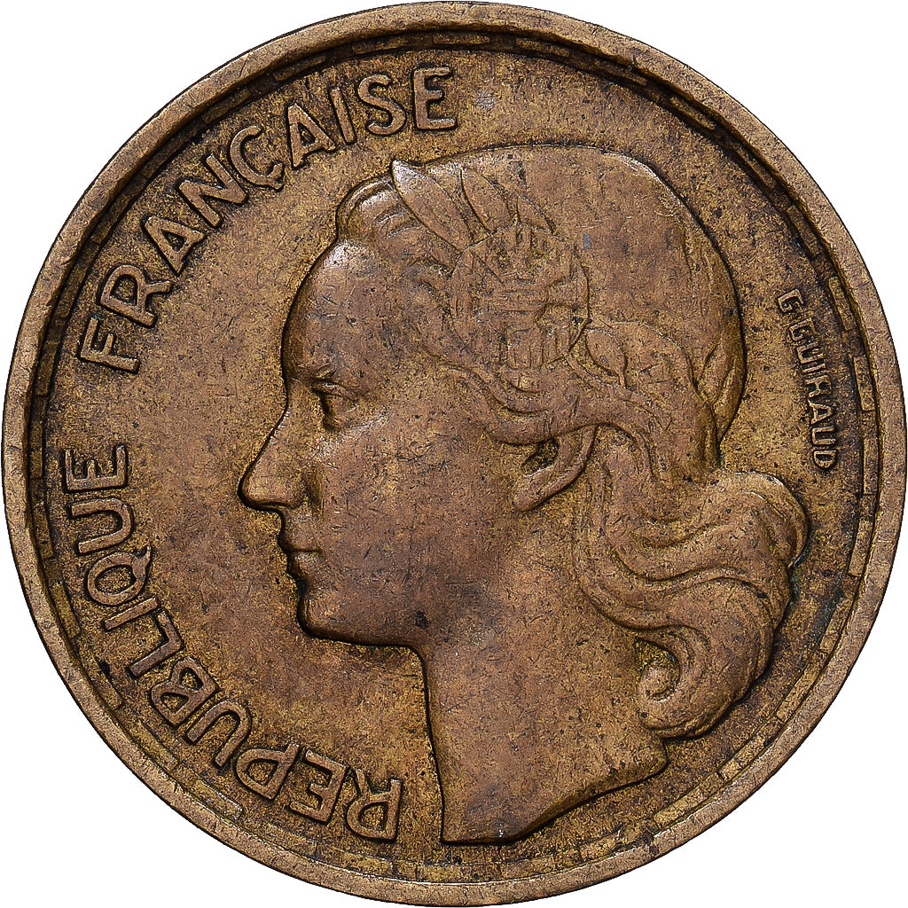 France, 10 Francs, Guiraud, 1957, Paris, Aluminum-Bronze, EF(40-45), KM:915.1