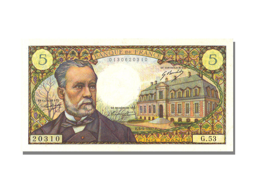 Biljet, Frankrijk, 5 Francs, 5 F 1966-1970 ''Pasteur'', 1967, 1967-05-05, SPL