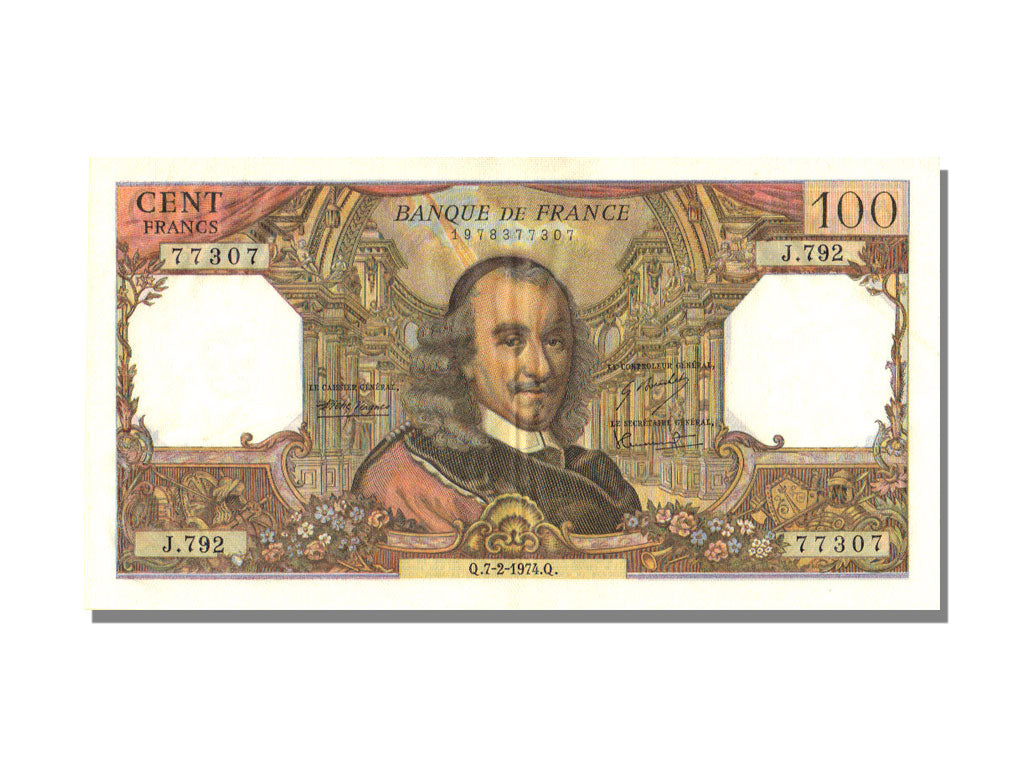 Biljet, Frankrijk, 100 Francs, 100 F 1964-1979 ''Corneille'', 1974, 1974-02-07