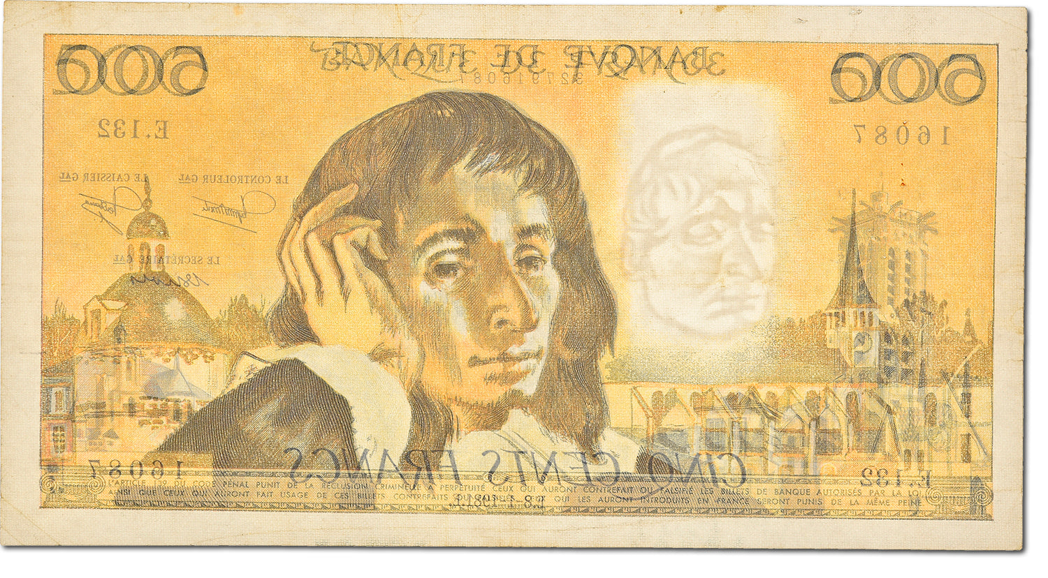 Banknote, France, 500 Francs, 500 F 1968-1993 ''Pascal'', 1981, 1981-01-08