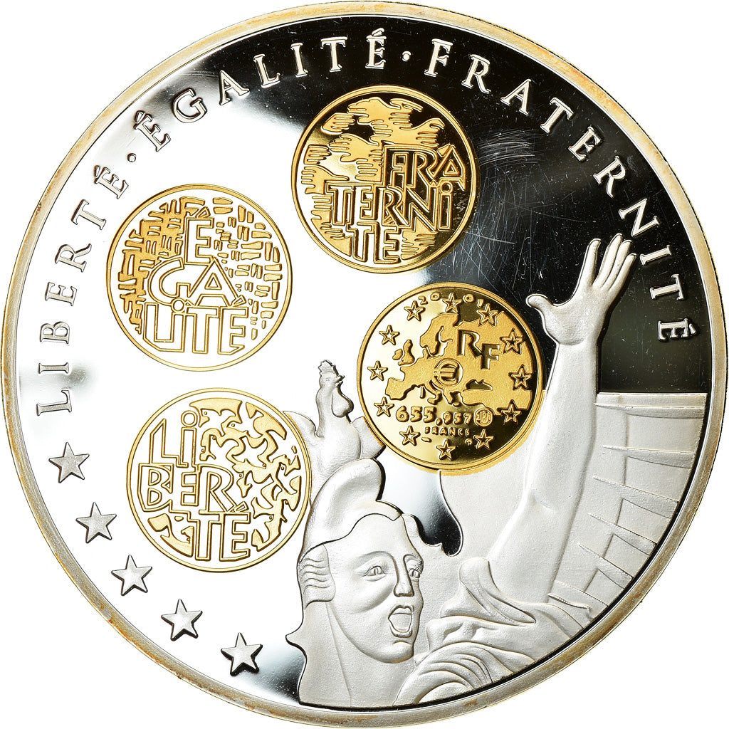 France, Medal, 10 ans d'adieu au Franc, Liberté, Égalité, Fraternité
