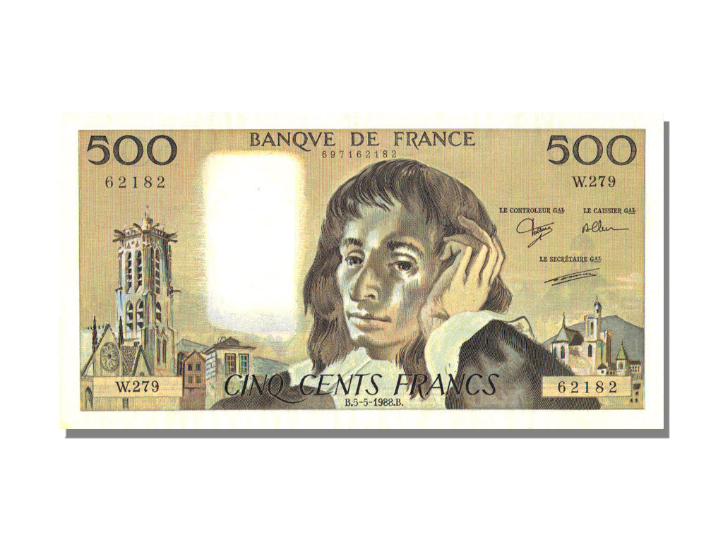 Banknote, France, 500 Francs, 500 F 1968-1993 ''Pascal'', 1988, 1988-05-05