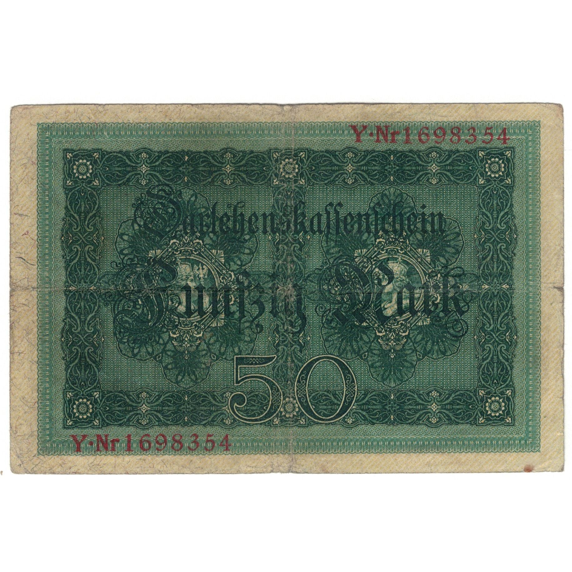 Nota, Alemanha, 50 Mark, 1914, 1914-08-05, KM:49a, VF(20-25)