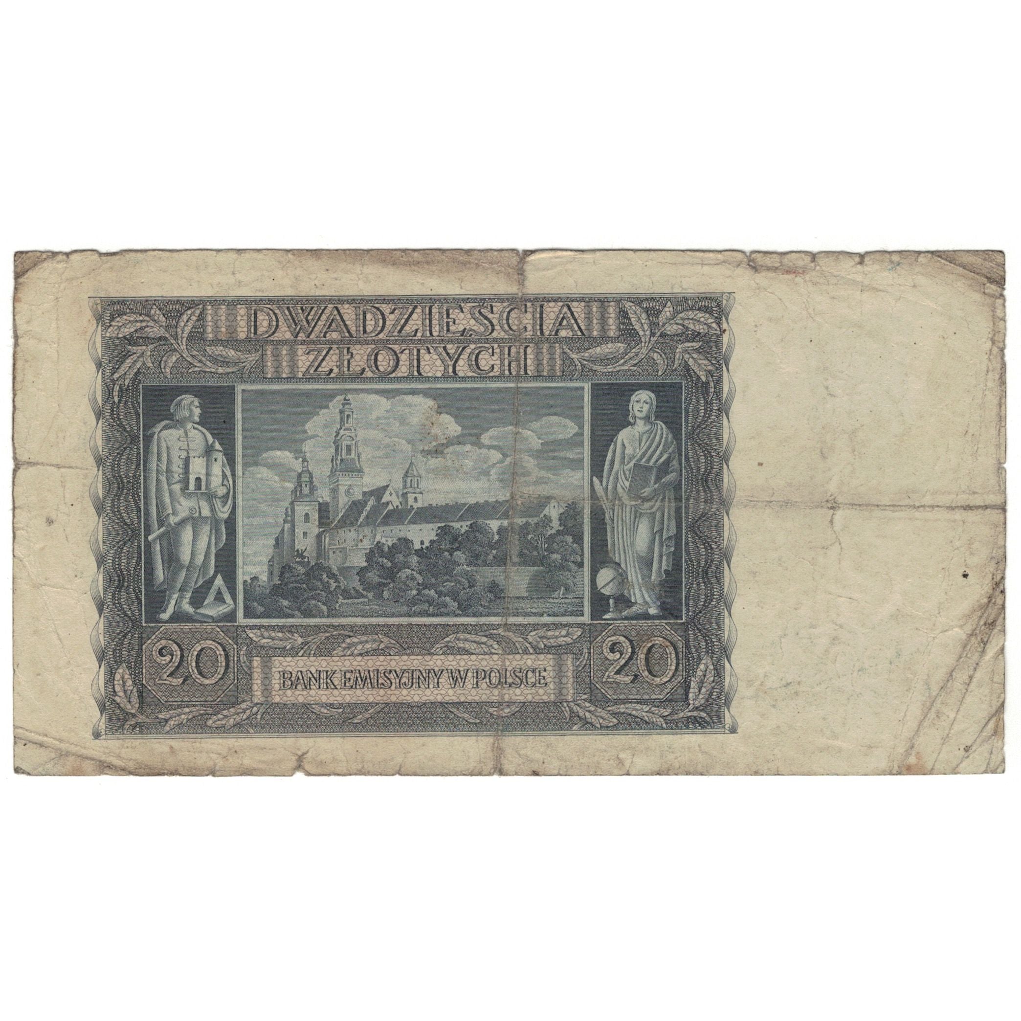 Banknote, Poland, 20 Zlotych, 1940, 1940-03-01, KM:95, VF(20-25)