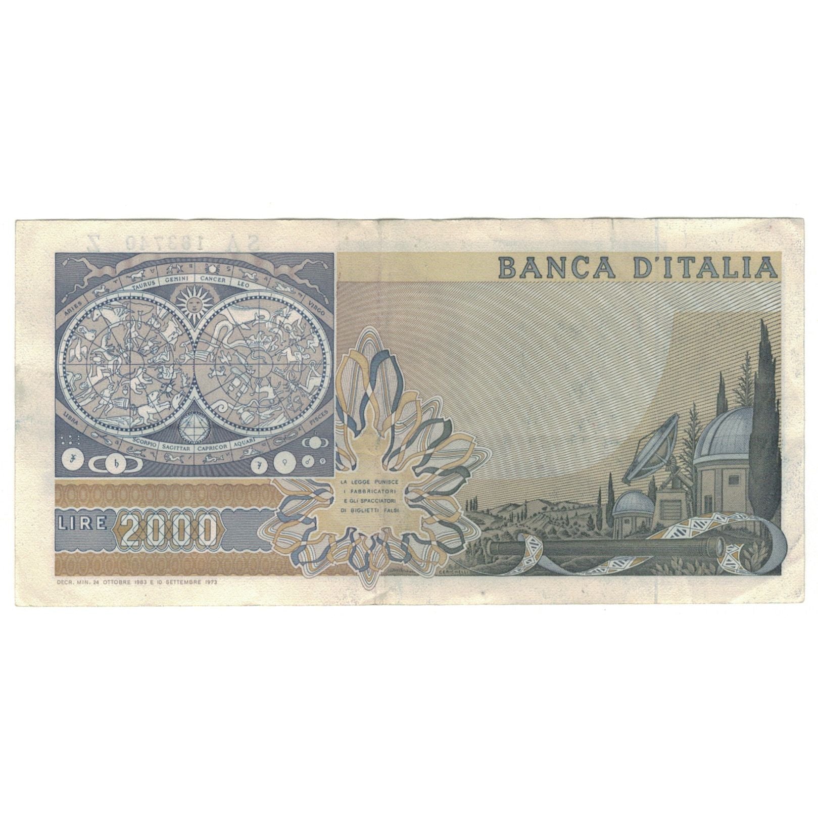 Banknote, Italy, 2000 Lire, 1973, 1973-09-10, KM:103c, AU(50-53)