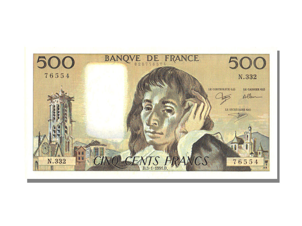 Banknote, France, 500 Francs, 500 F 1968-1993 ''Pascal'', 1991, 1991-01-03