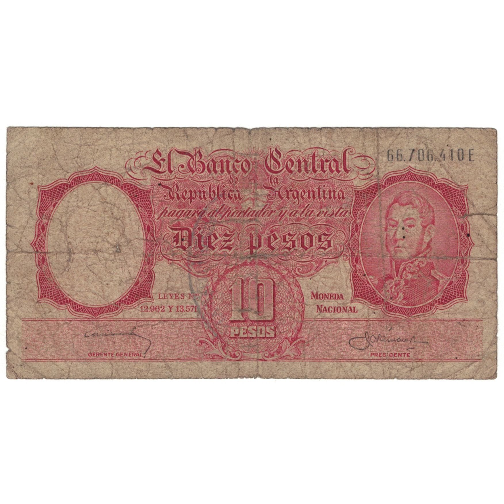 Geldschein, Argentinien, 10 Pesos, KM:265a, GE